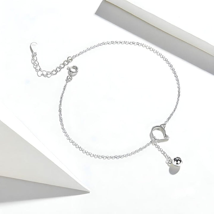 Anklets Bell And Cat Anklet Adjustable / Silver Unique Leather Bracelets