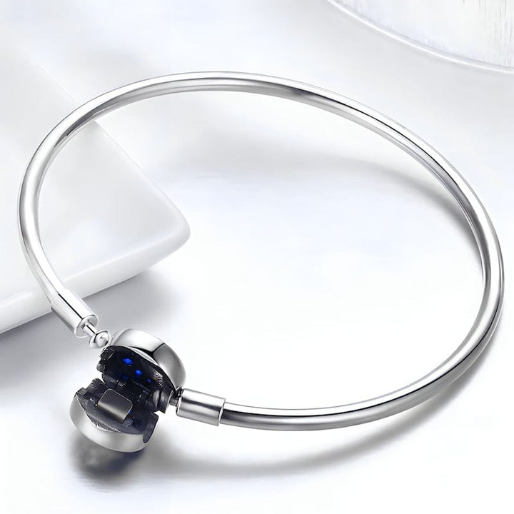 Blue Moon and Stars Bangle Bracelet bracelet by Unique Leather Bracelets