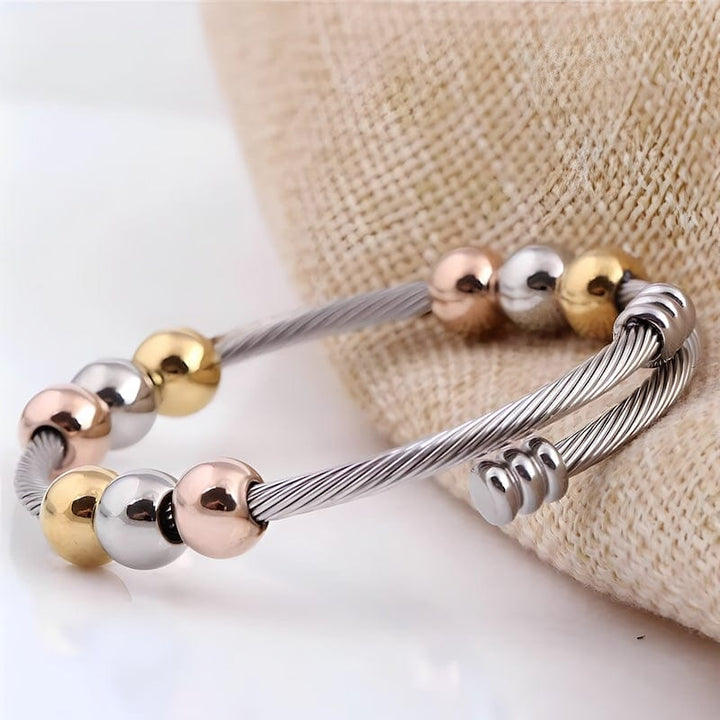 Cable Stretch Colorful Beads Cuff Bracelet bracelet by Unique Leather Bracelets