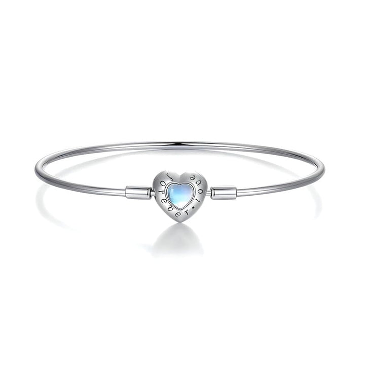 Forever Love Blue Heart Bangle Bracelet bracelet by Unique Leather Bracelets