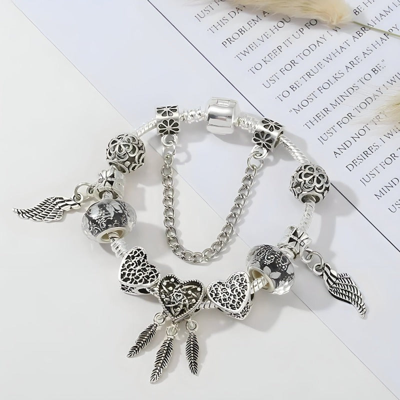 Feather Bracelet Charm Unique Leather Bracelets   