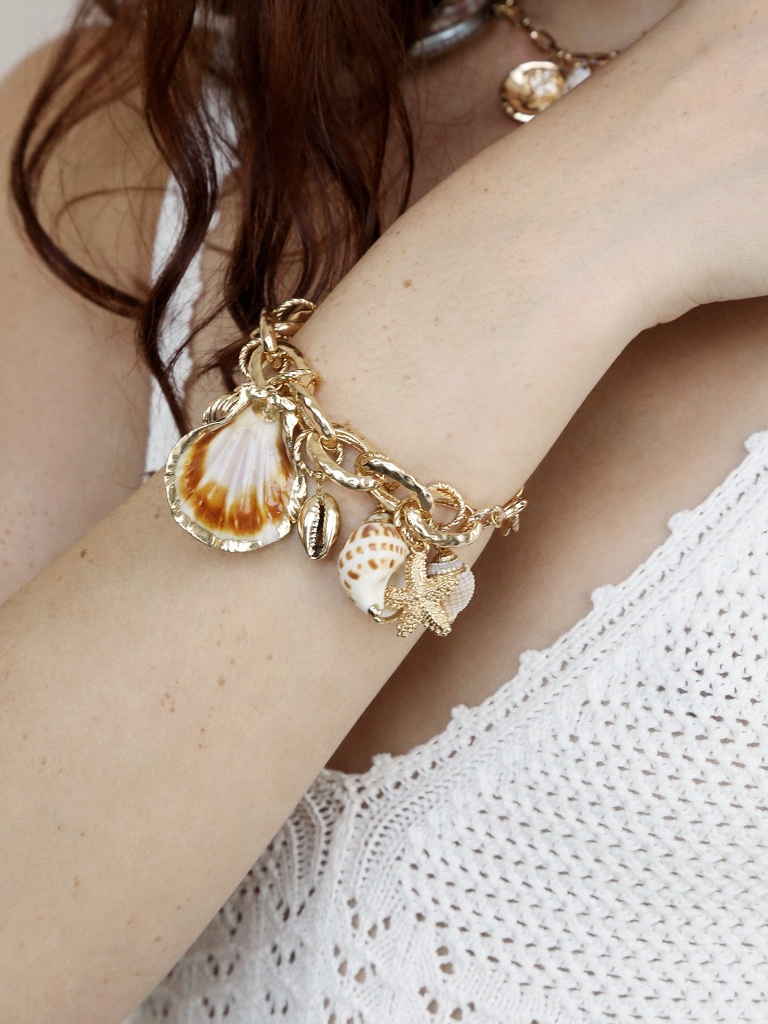 Bracelets Mermaid Tears Bracelet Shell with 18k Gold Plating / One Size Ettika