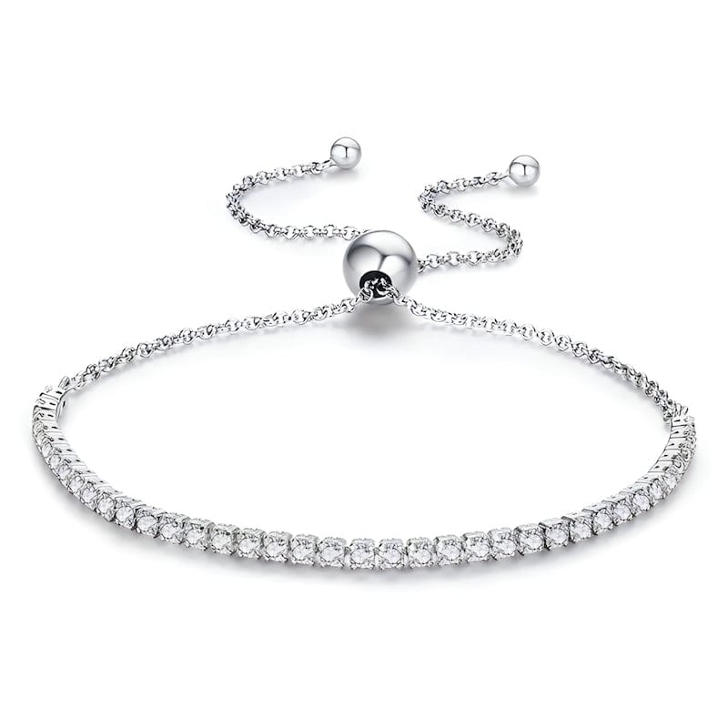 Tennis Bracelet Diamond Zircon Tennis Unique Leather Bracelets Silver  