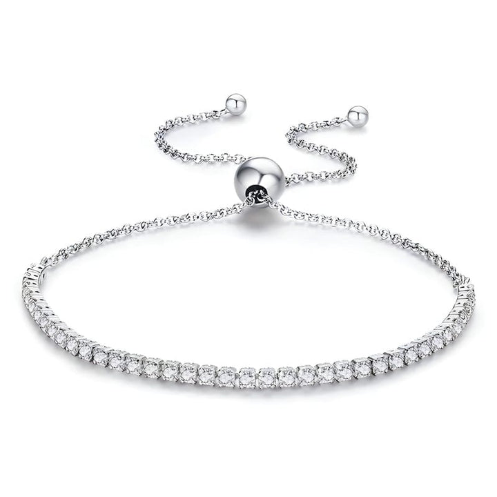 Tennis Bracelet Diamond Zircon Tennis Unique Leather Bracelets Silver  