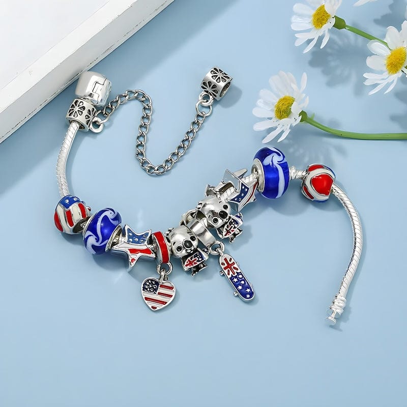 Australia Flag Beads Koala Charm Bracelet Charm Unique Leather Bracelets   