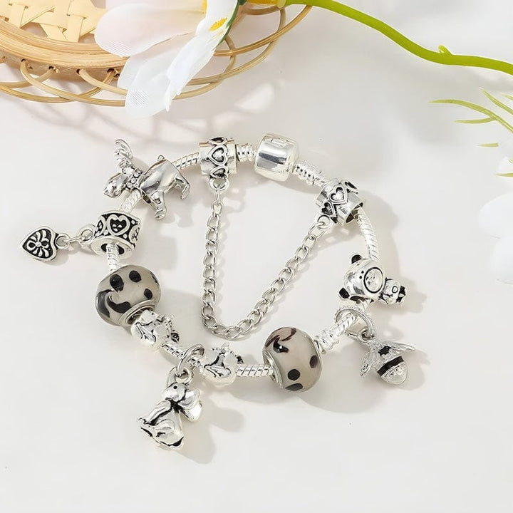 Elephant Bee Charm Bracelet Charm Unique Leather Bracelets   