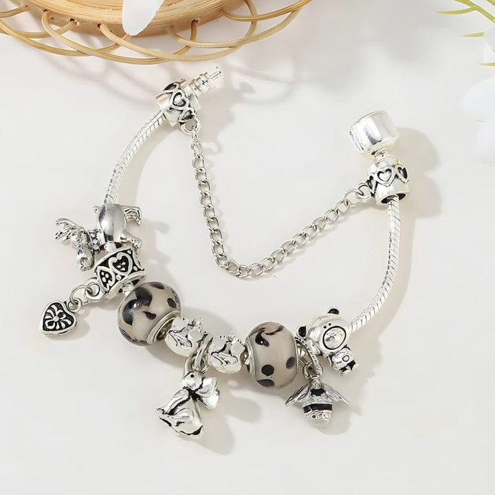 Elephant Bee Charm Bracelet Charm Unique Leather Bracelets   