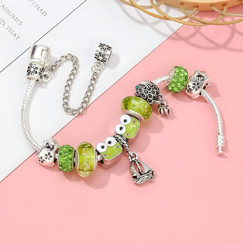 Green Frog Charm Bracelet Charm Unique Leather Bracelets   