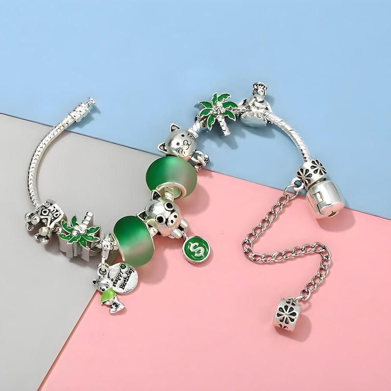 Lucky Money Pig Happy Birthday Bracelet Charm Unique Leather Bracelets   