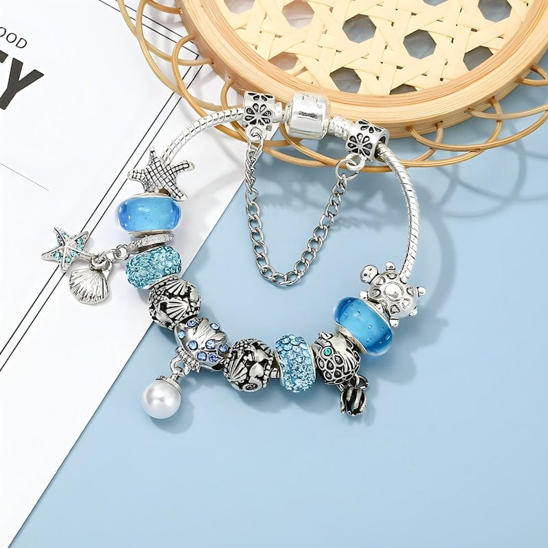 Summer Shell Pearl Starfish Charm Bracelet Charm Unique Leather Bracelets   