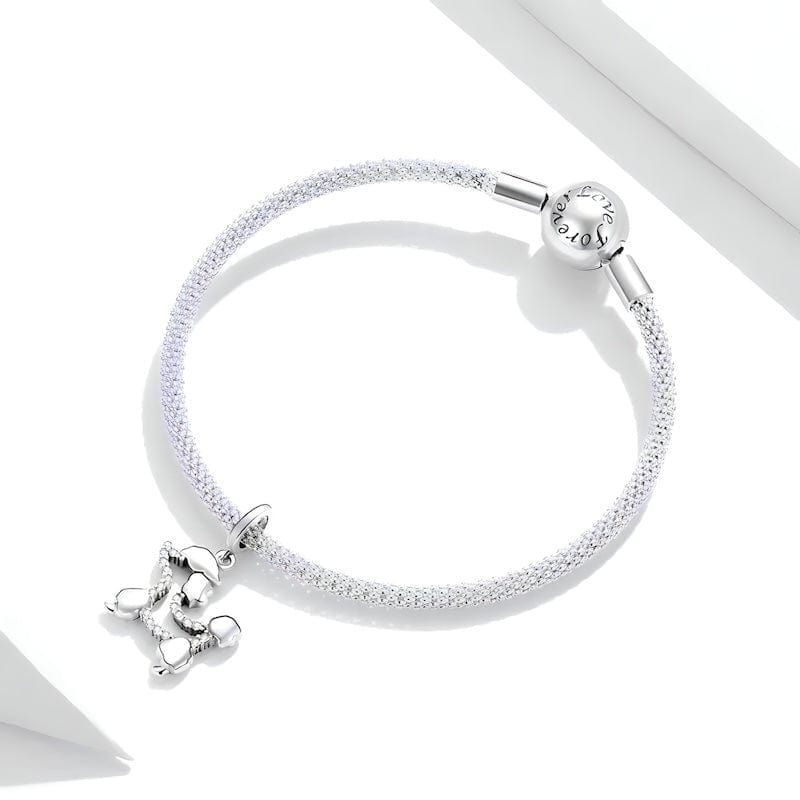 Dog Charm Poodle Sterling Silver Charms Unique Leather Bracelets   