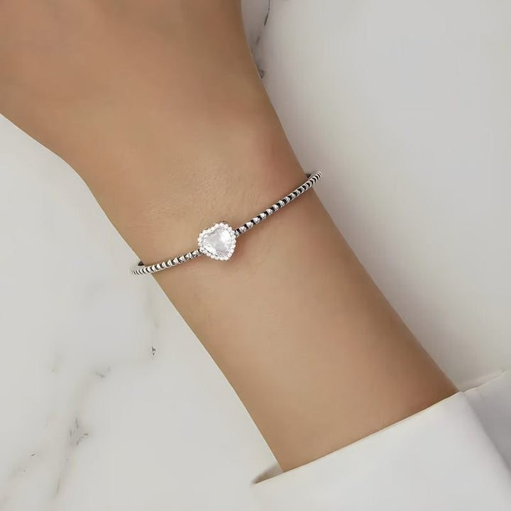 Heart Shaped Zircon Cuff Bracelet Cuff Unique Leather Bracelets   