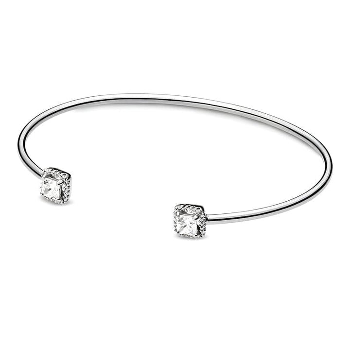 Shiny Square Open Cuff Bracelet bracelet by Unique Leather Bracelets