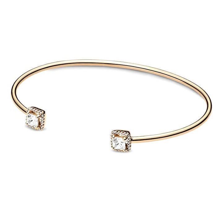 Shiny Square Open Cuff Bracelet bracelet by Unique Leather Bracelets