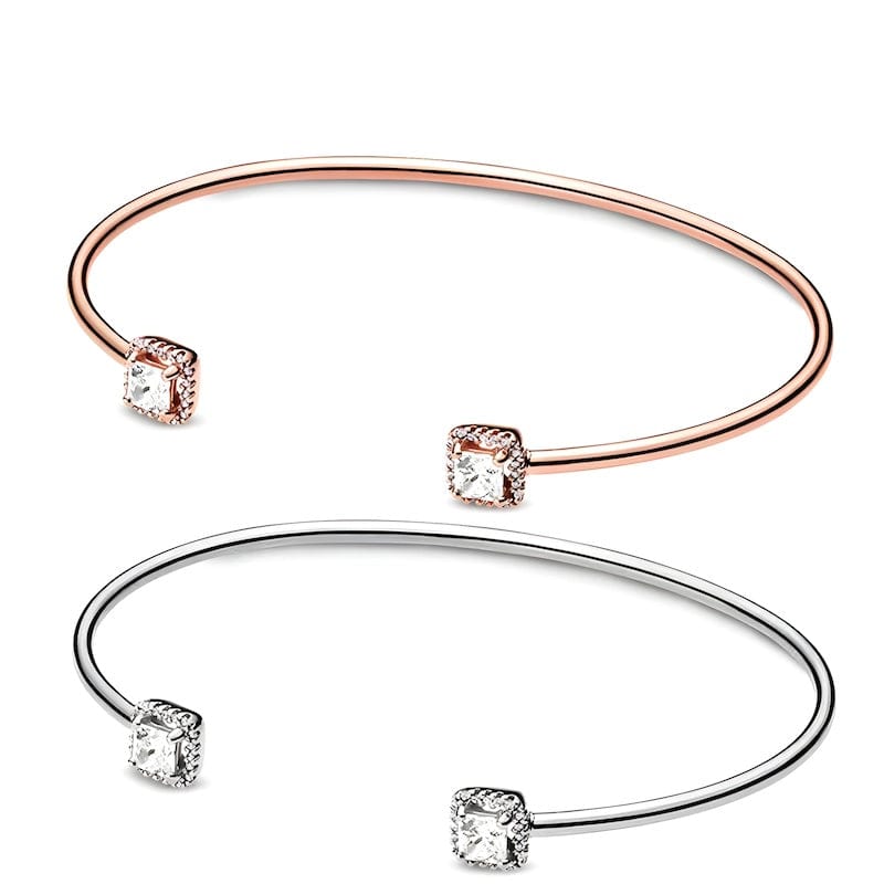 Shiny Square Open Cuff Bracelet Cuff Unique Leather Bracelets   