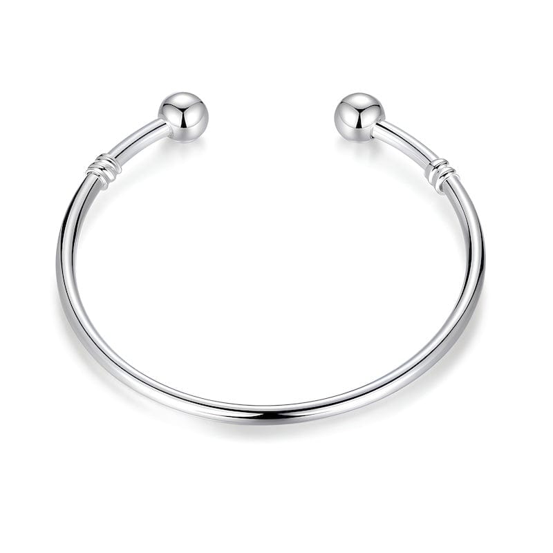 Cuff Simple Bead Cuff Bracelet Adjustable / Silver Unique Leather Bracelets