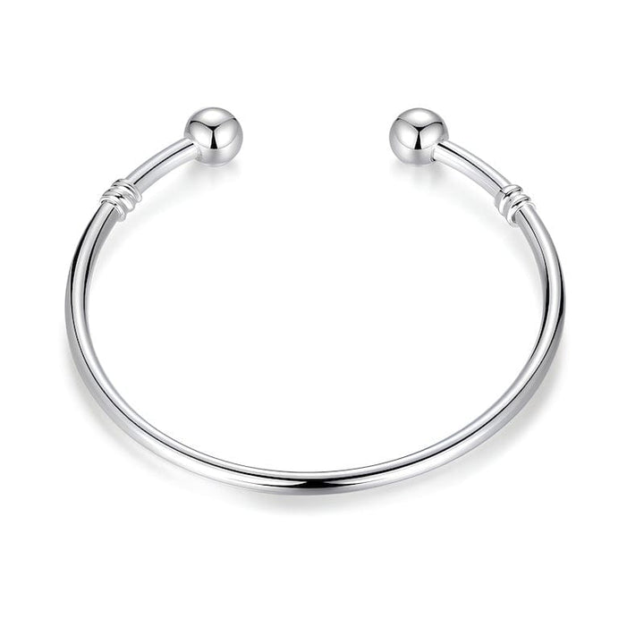 Cuff Simple Bead Cuff Bracelet Adjustable / Silver Unique Leather Bracelets