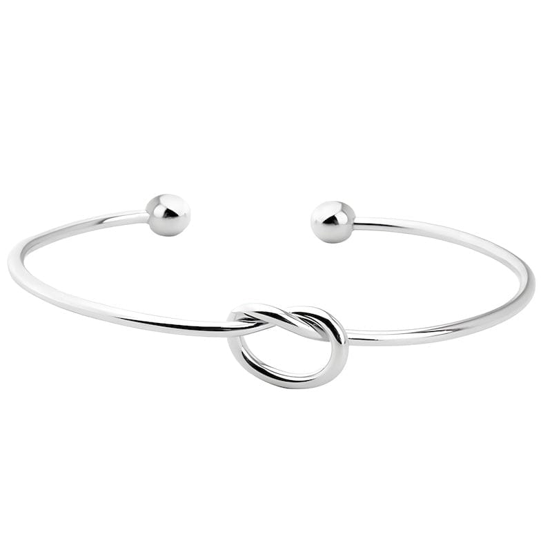 Tie Knot Cuff Bracelet Cuff Unique Leather Bracelets Silver Adjustable 