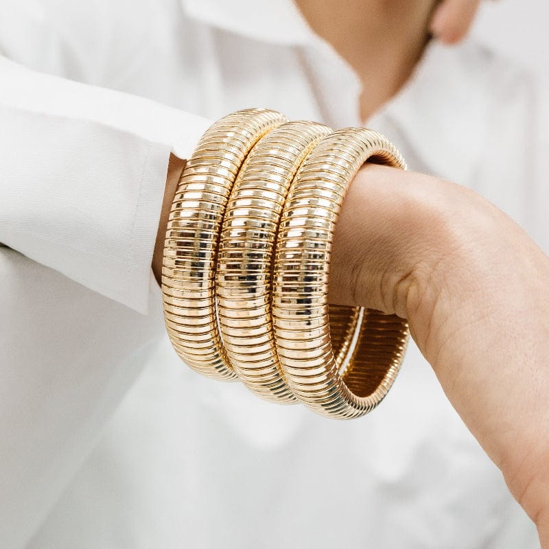 Cuffs and Bangles Flex Snake Chain Stretch Bracelet Set Ettika