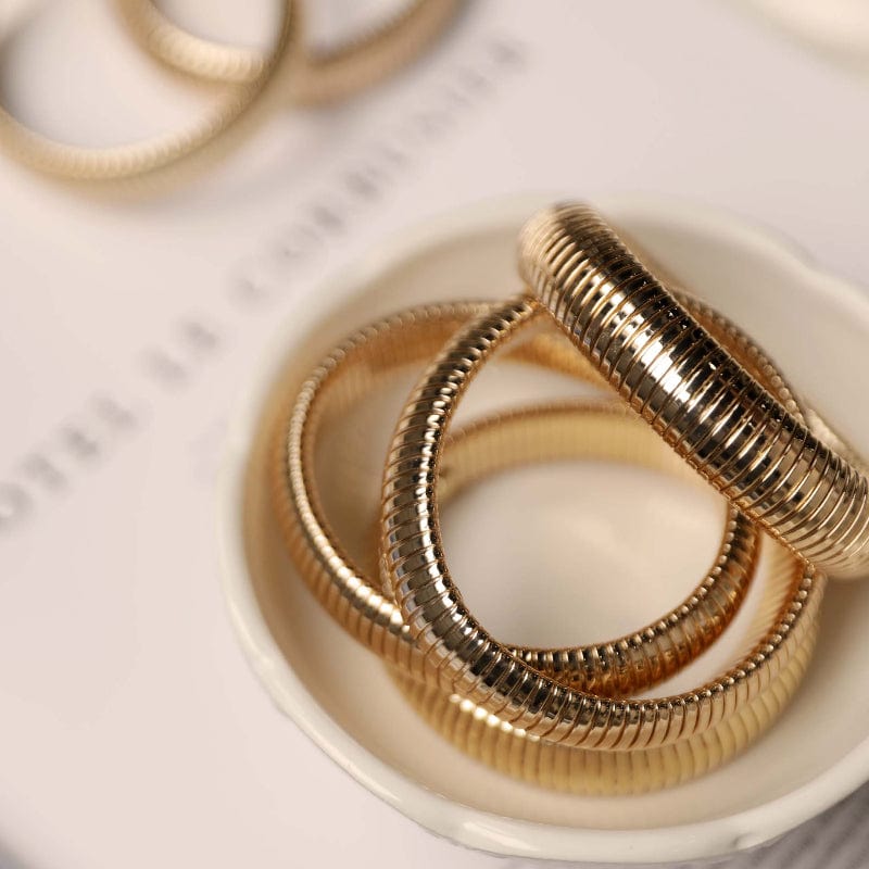 Cuffs and Bangles Flex Snake Chain Stretch Bracelet Set Ettika