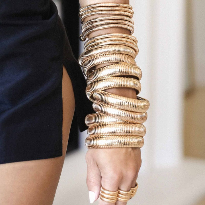 Cuffs and Bangles Flex Snake Chain Stretch Bracelet Set Ettika