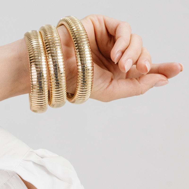 Cuffs and Bangles Flex Snake Chain Stretch Bracelet Set Ettika