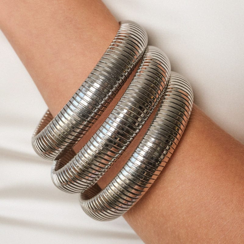 Cuffs and Bangles Flex Snake Chain Stretch Bracelet Set Ettika