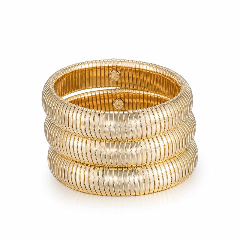 Cuffs and Bangles Flex Snake Chain Stretch Bracelet Set Ettika