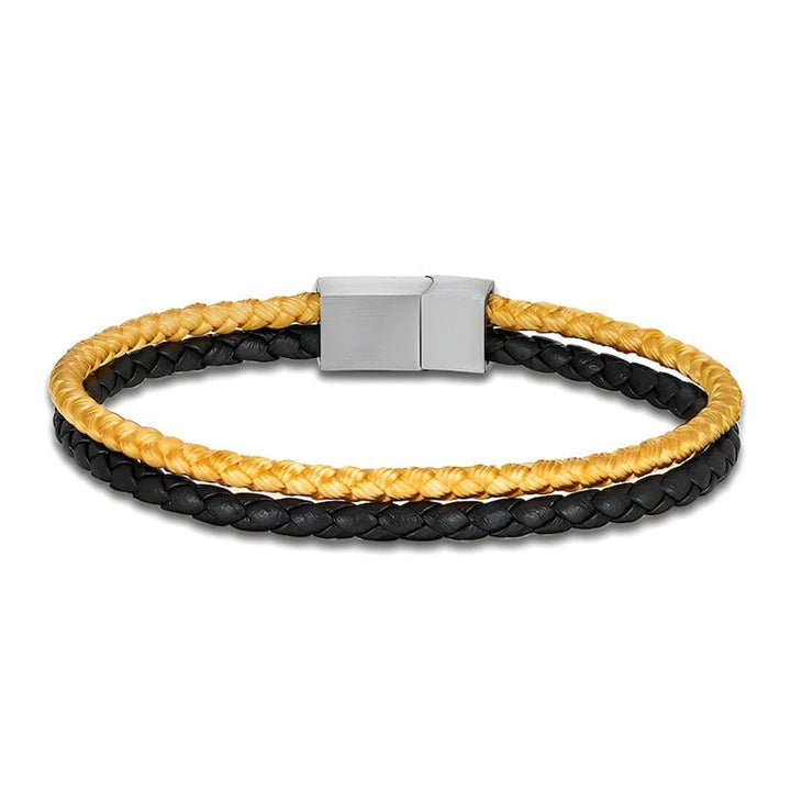 Double Color Strand Rope & Leather Bracelet bracelet by Unique Leather Bracelets