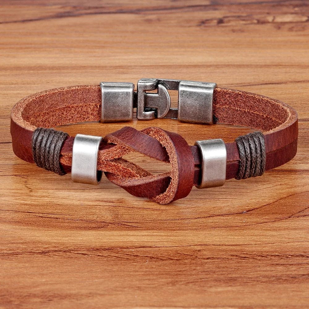 Knight Courage Knot Leather Bracelet Leather Unique Leather Bracelets   