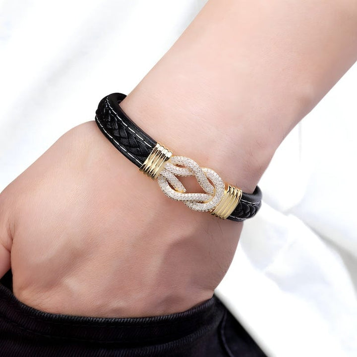 Shiny Braided Leather Mens Bracelets bracelet by Unique Leather Bracelets