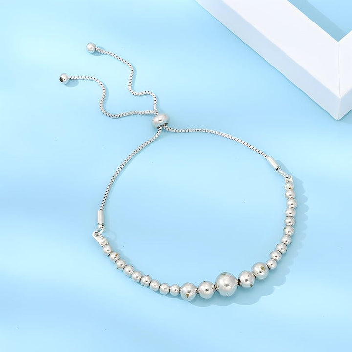 Beads Connected Together Adjustable Bracelet bracelet by Unique Leather Bracelets