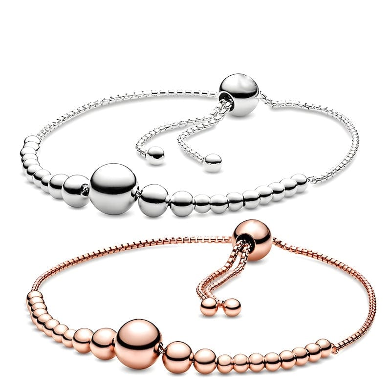 Beads Connected Together Adjustable Bracelet Link Chain Unique Leather Bracelets   