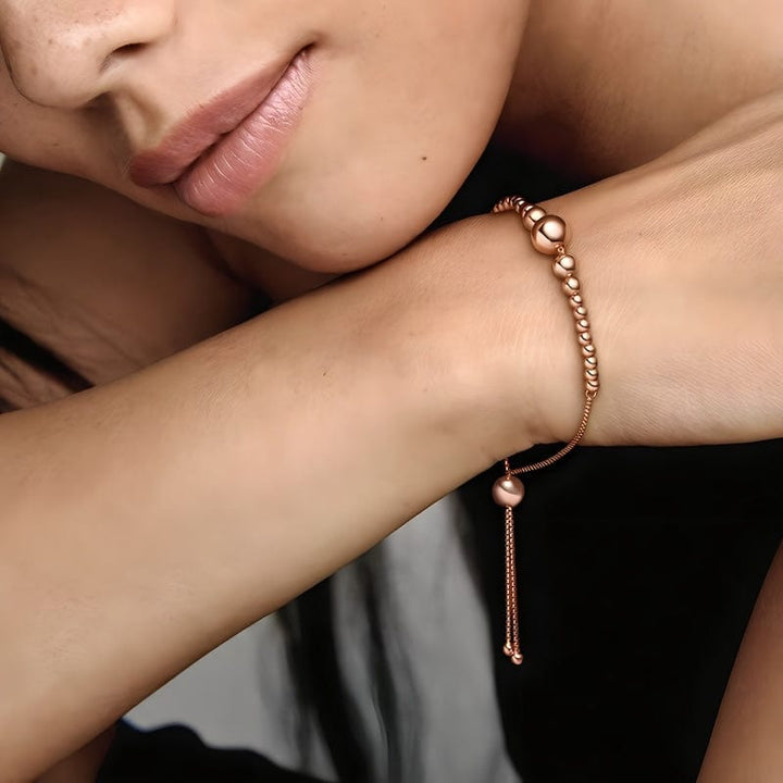 Beads Connected Together Adjustable Bracelet Link Chain Unique Leather Bracelets   