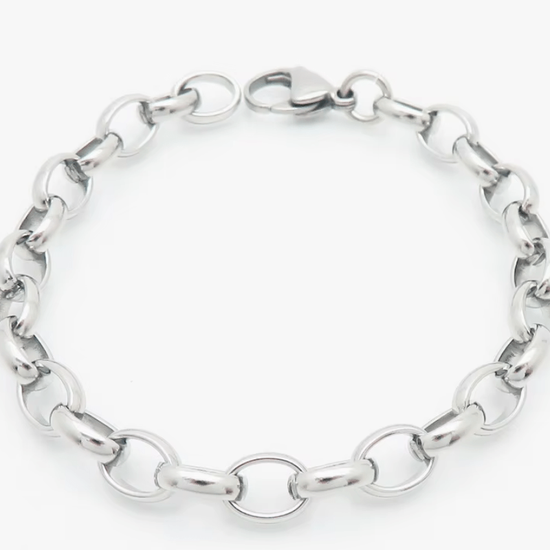 Casual Charm Stainless Steel Splicing Chain Design (Free) bracelet by Unique Leather Bracelets