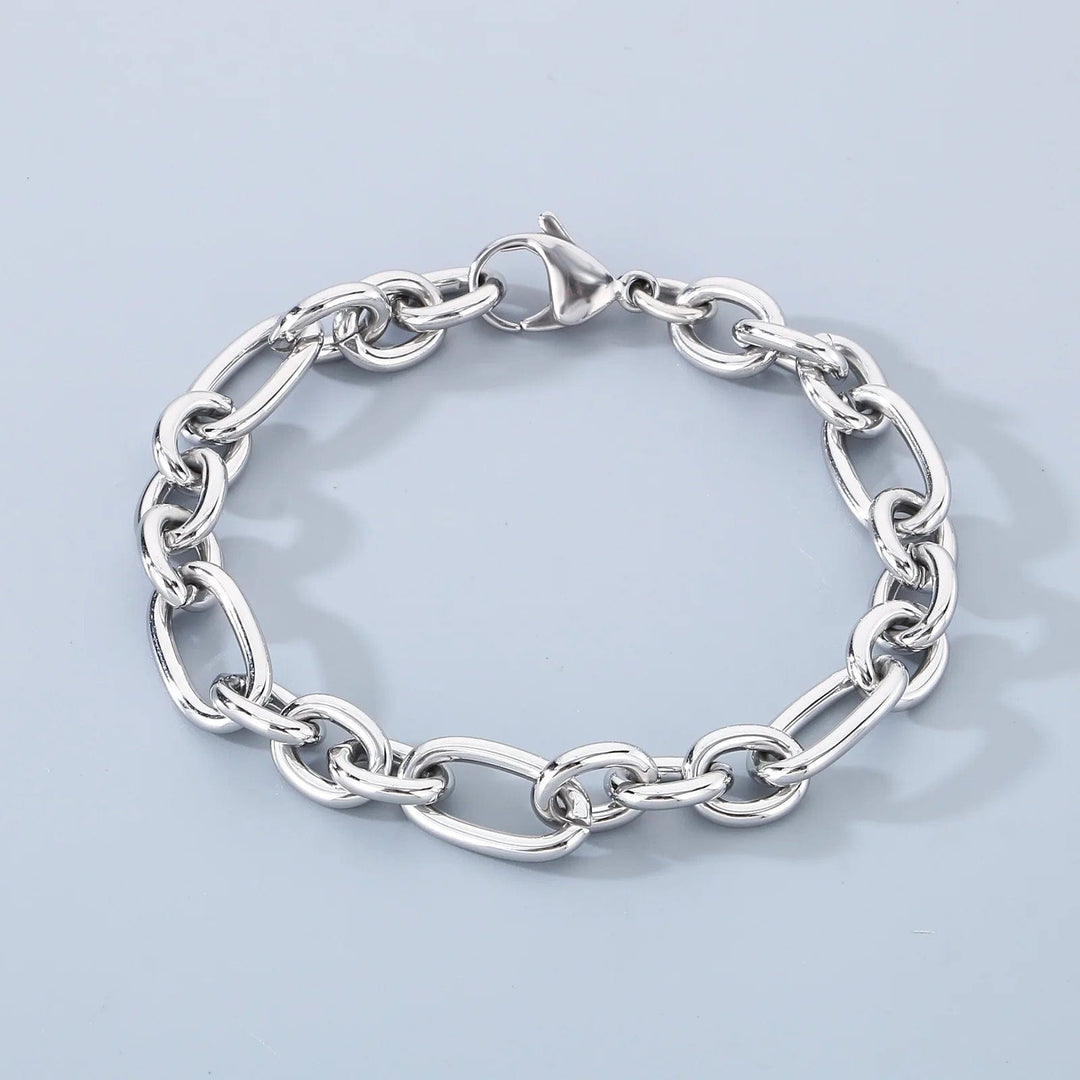 Casual Charm Stainless Steel Splicing Chain Design (Free) bracelet by Unique Leather Bracelets