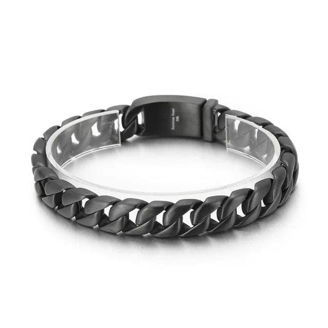 Wide Chain Stainless Steel Double Link Bracelet bracelet by Unique Leather Bracelets