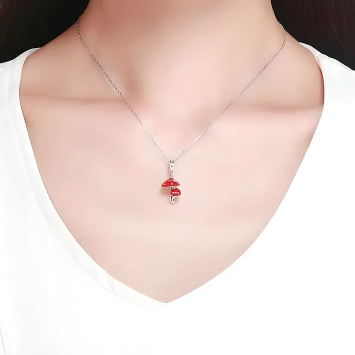 Mushroom Charm Sterling Silver Charms Unique Leather Bracelets   