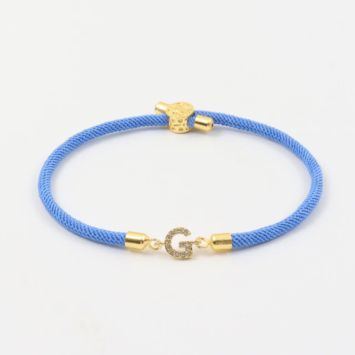 Initial Bracelet Rope Blue bracelet by Unique Leather Bracelets