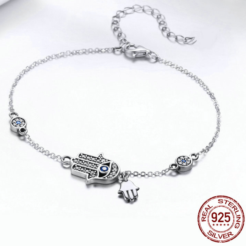 Lucky Hand Chain Link Evil Eye Bracelet Link Chain Unique Leather Bracelets   