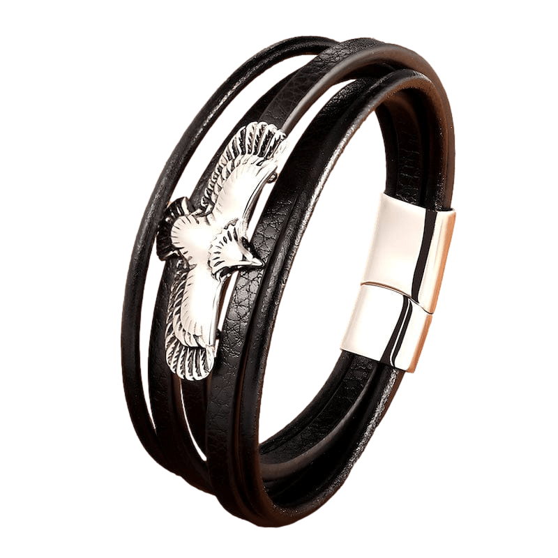 Eagle Wrap Leather Bracelet bracelet by Unique Leather Bracelets