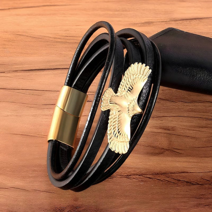 Eagle Wrap Leather Bracelet Wrap Unique Leather Bracelets   