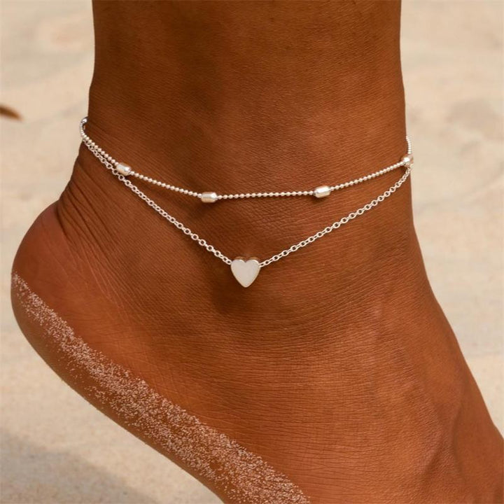 Heart Anklet Bracelet For Women bracelet by Unique Leather Bracelets