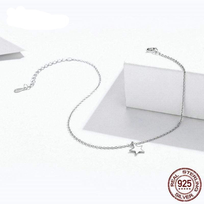 Star Silver Anklet Women Bracelet bracelet by Unique Leather Bracelets
