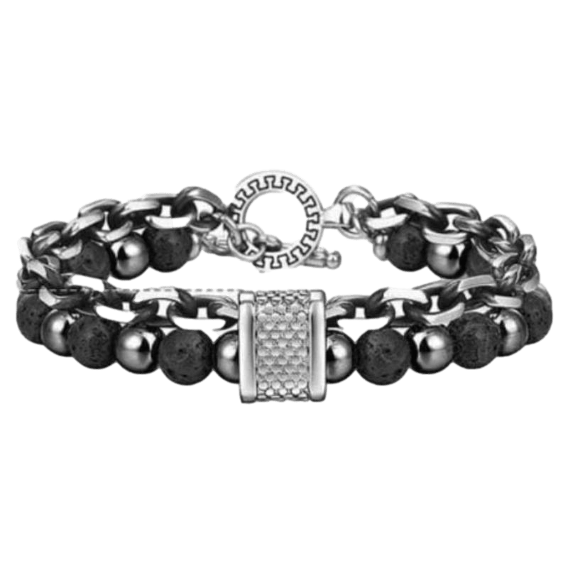 Beaded Cuban Link Stainless Steel Beaded Bracelets