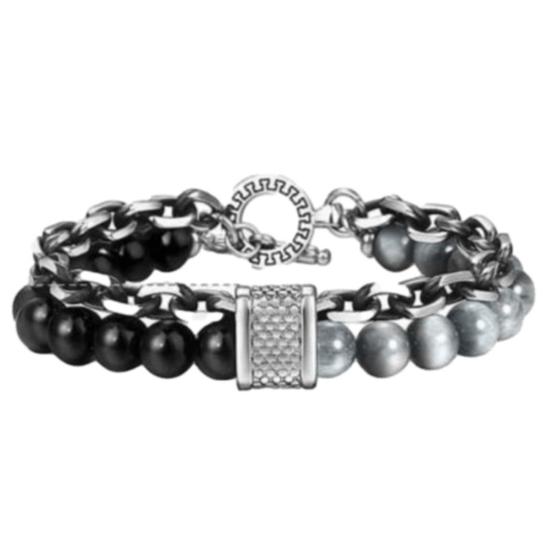 Cuban Link Stainless Steel Beaded Bracelets Beaded Unique Leather Bracelets   