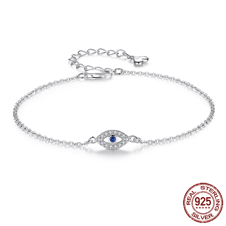 Evil Eye Tennis Bracelet Sterling Silver Blue Stone Tennis Unique Leather Bracelets   
