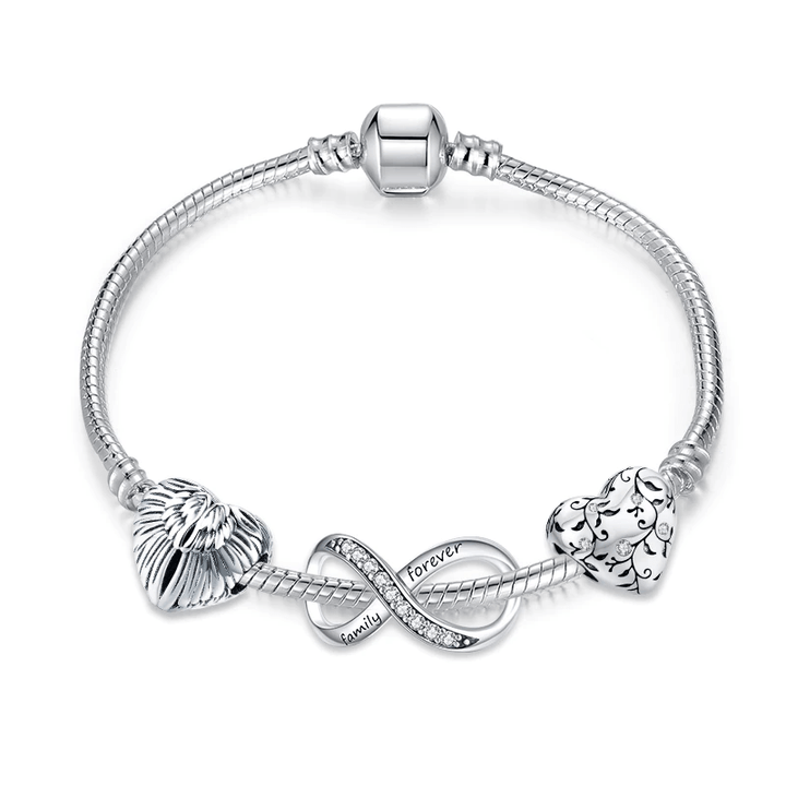 Infinity Bracelet Charm Unique Leather Bracelets 16cm Silver 
