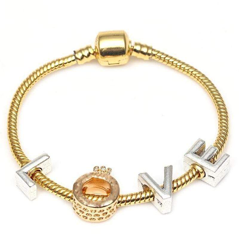 Golden Pan Charm Bracelets bracelet by Unique Leather Bracelets