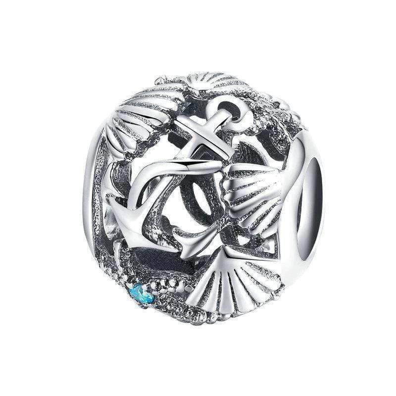 Anchor and Sea Shell Charm bracelet by Unique Leather Bracelets